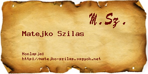 Matejko Szilas névjegykártya